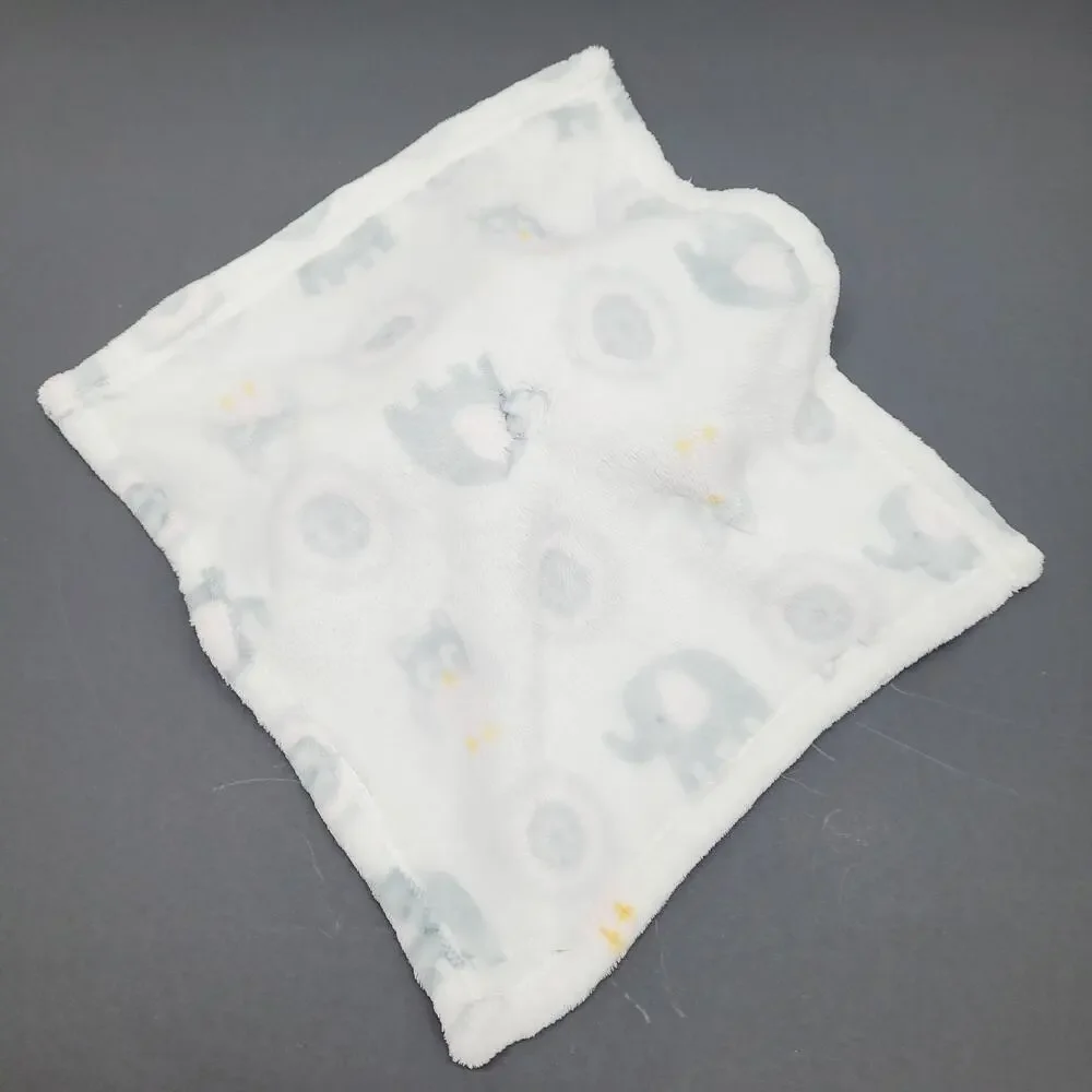 Blankets and Beyond Elephant Lovey Pink Security Blanket Plush Gray White